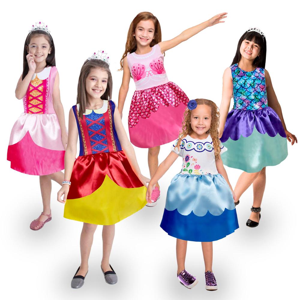 Fantasia Infantil Vestido Princesa Para Bloquinho de Carnaval - G 9 - 10 -  Ri Happy