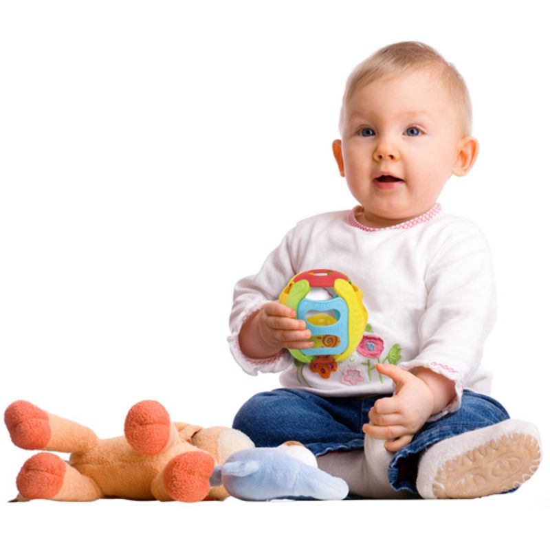 Pião Brinquedo Gira Ball Com 2 Bolinhas Chocalho Interativo