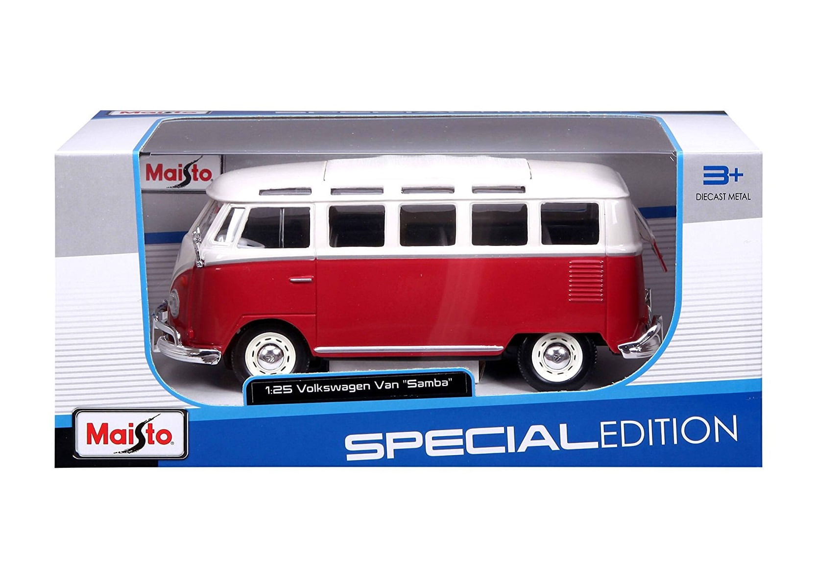 31956 W/R Maisto  Red/White  VW Van Samba 