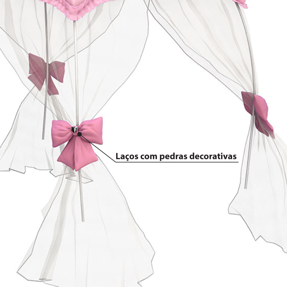 Cama Barbie Star Com Dossel - Pura Magia - Rosa