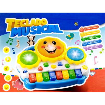 Pianinho Bebe Brinquedo Infantil Educativo Piano Tambor Musical - Ri Happy