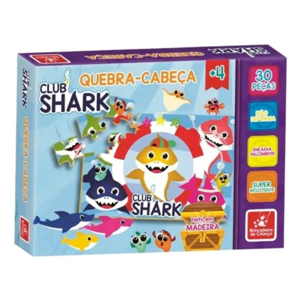 Jogo Quebra Cabeca Madeira Do 1 Ao 10 Club Shark +4Anos - Ri Happy