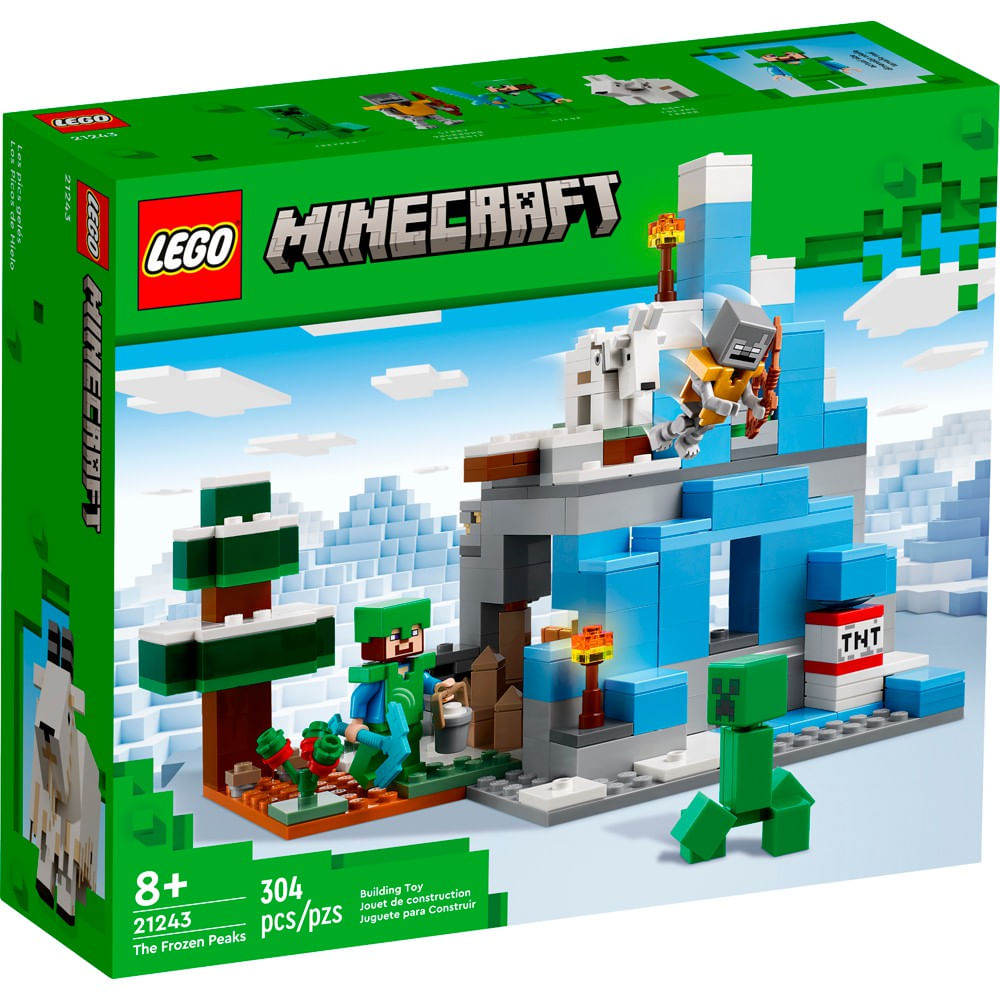 マイクラ Lego Minecraft Os Picos Gelados 21243 304pcs - Ri Happy