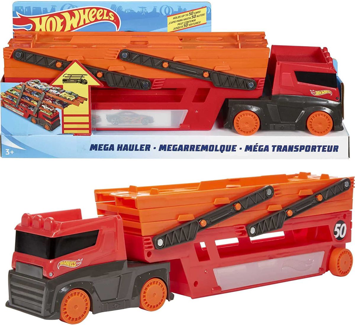 Hot Wheels Mega Caminhão Transporter Mattel Ghr48 Ri Happy 