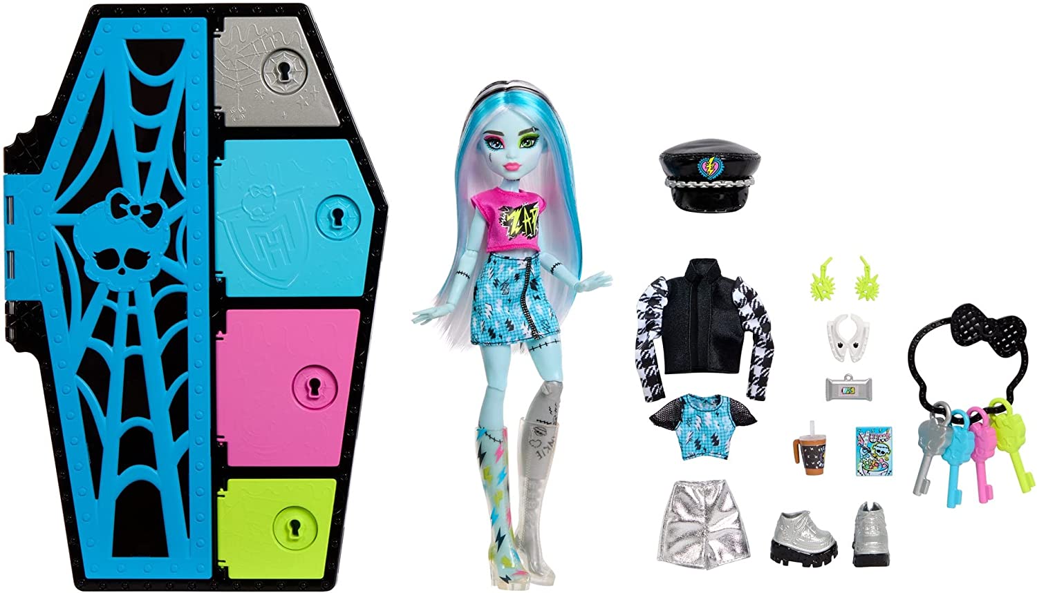 Boneca Monster High Com Pôsteres Frankie Stein Reel Drama - Ri Happy