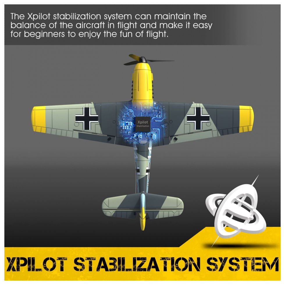 Avião de Controle Remoto com Sistema de Estabilização Xpilot para Crianças  e Adultos, VOLANTEXRC 76114 RTF, Amarelo - Ri Happy