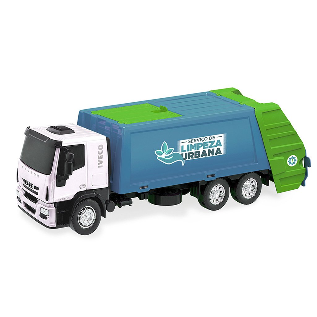 Caminhão de Brinquedo Iveco com Toras de Madeira 40cm Azul - Ri Happy