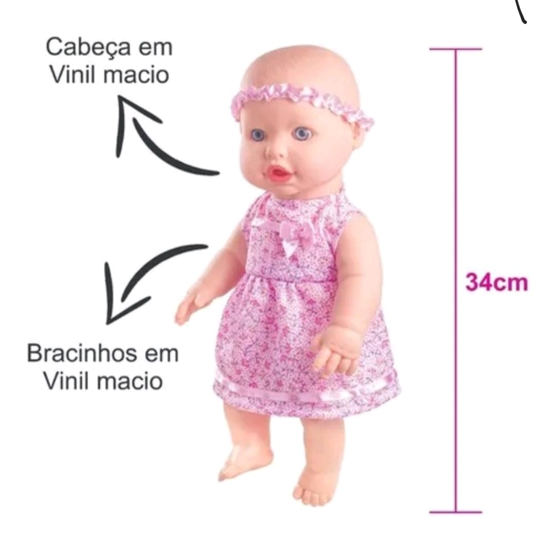 Boneca Bebê - Sapekinha - Faz Xixi - Vestido Sortido - Milk Brinquedos -  PBKIDS Mobile