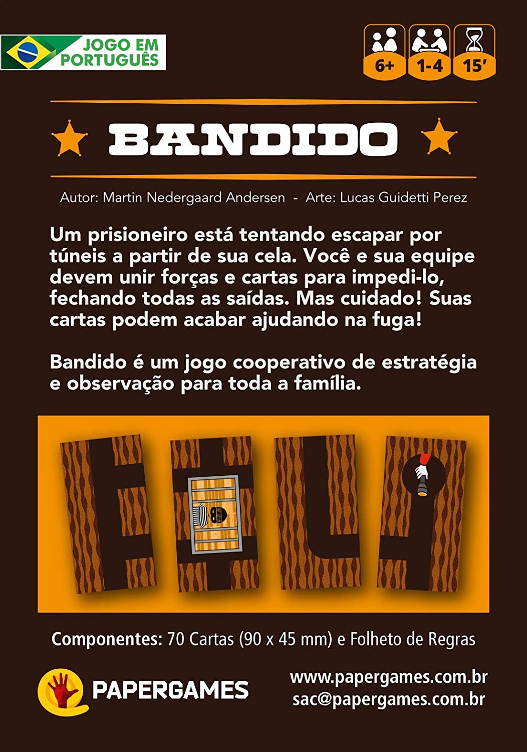 Place Games Bandido Jogo de Cartas PaperGames J031