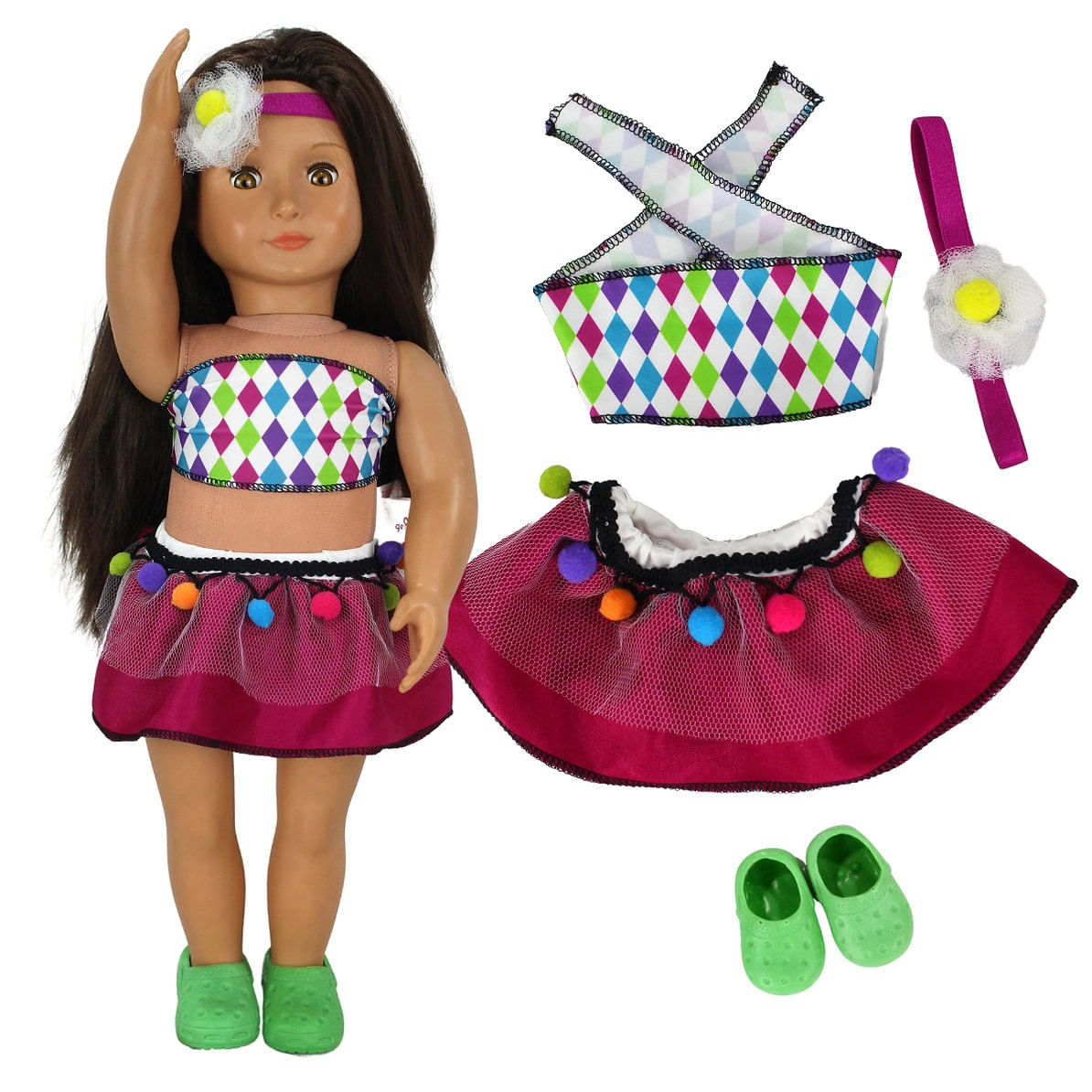 KIT ROUPA BONECA PARA OUR GENERATION - FANTASIA CIRCO - CASINHA 4 - Ri Happy