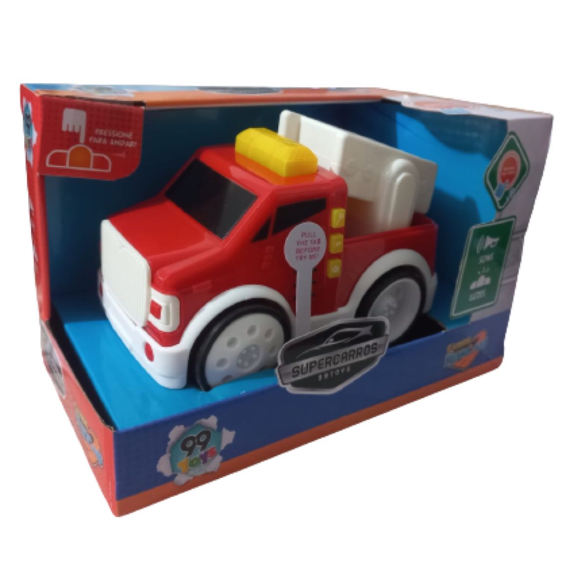 KIt Caminhão bombeiro e ambulância de brinquedo infantil carrinho à fricção  som e luzes Branco DM - Ri Happy