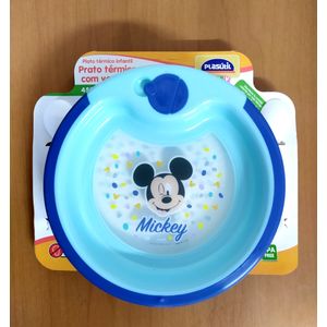 Pratos e Talheres Bebe Infantil Silicone Azul Criança Kids Mickey em  Promoção na Americanas