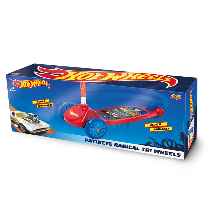 Patinete-Hot-Wheels---3-Rodas---Vermelho-e-Azul---Fun-1