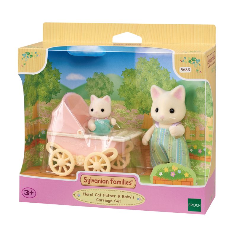 Sylvanian-Families---Conj-Carrinho-Bebe-Papai-e-Bebe-Gato-Primavera---Epoch-0