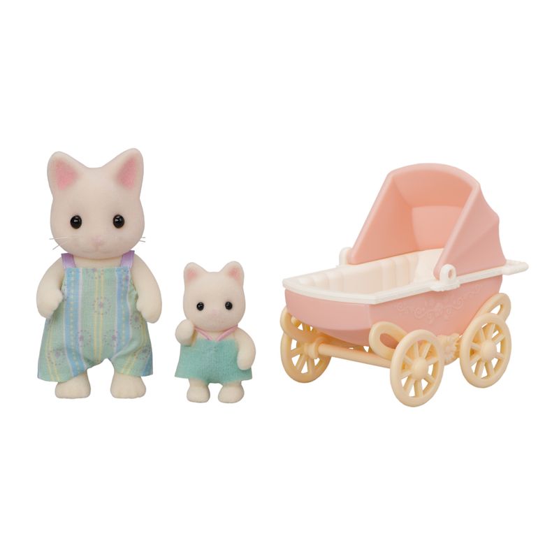 Sylvanian-Families---Conj-Carrinho-Bebe-Papai-e-Bebe-Gato-Primavera---Epoch-1