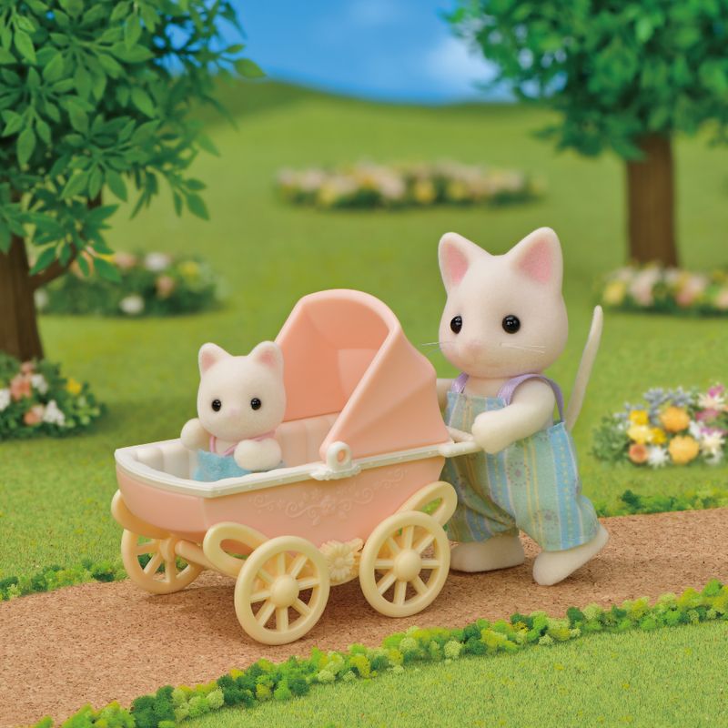 Sylvanian-Families---Conj-Carrinho-Bebe-Papai-e-Bebe-Gato-Primavera---Epoch-3