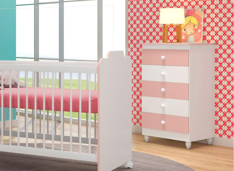 Conjunto de Toucador e banco para crianças Mesa de Maquilhagem Princesa  para Meninas com Espelho Rotativo 360° Removível 3 Gavetas Rosa e Branco