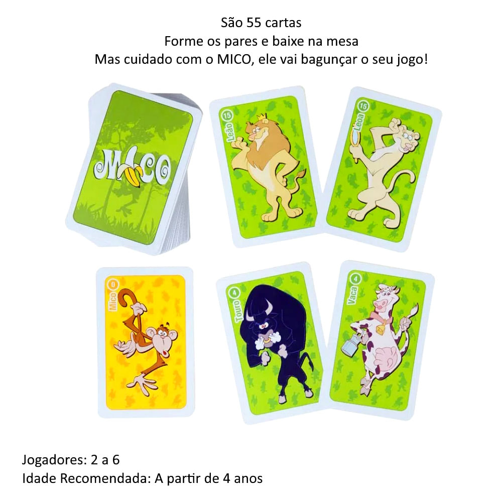 Kit Jogos Em Família Uno Copag /jogo Do Mico/dominó/baralho