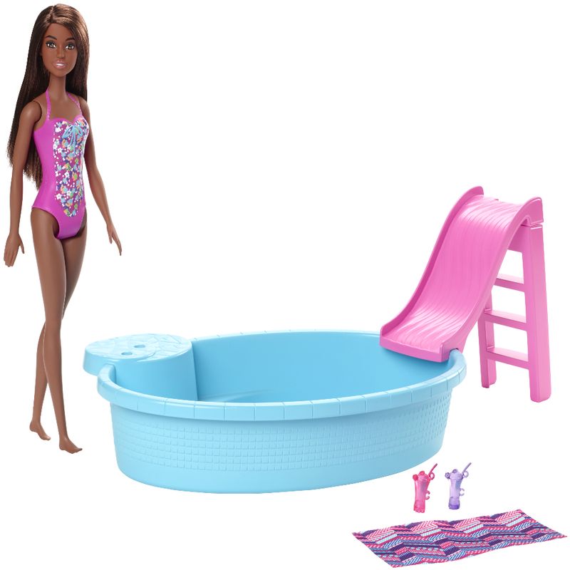 Boneca com Acess rios Barbie Piscina Mai Rosa Mattel