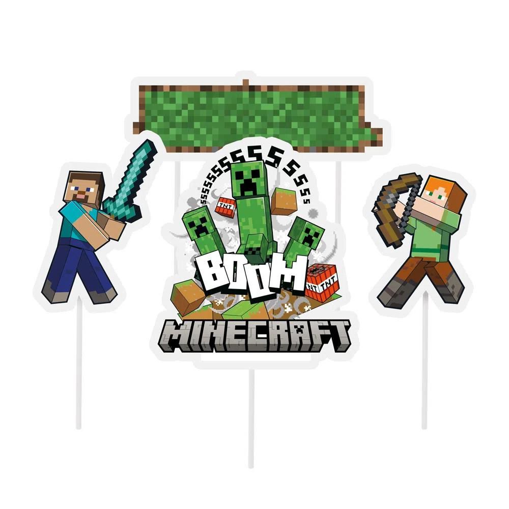 Topo Decoração de Bolo Minecraft - Ri Happy