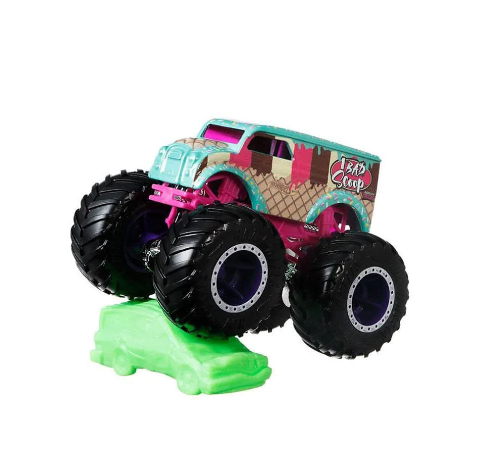 Carrinho Duplo Hot Wheels Monster Truck 1:64 Carbonator VS Bad Scoop - De  Coração Shop