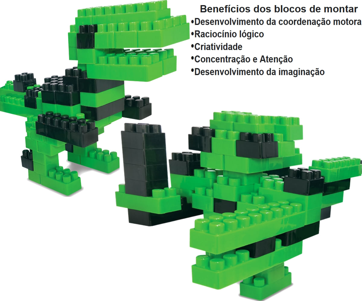 Blocos de montar - dinossauro - COORDENAÇÃO MOTORA - Nina Brinca -  Brinquedos Educativos e Jogos Pedagógicos