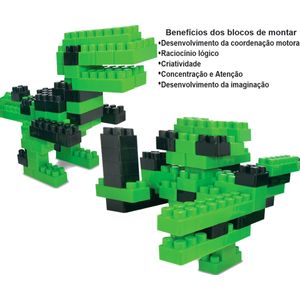 BRINQUEDO BLOCOS DE MONTAR INFANTIL KIT 4 DINOSSAUROS 112 PC :  : Brinquedos e Jogos