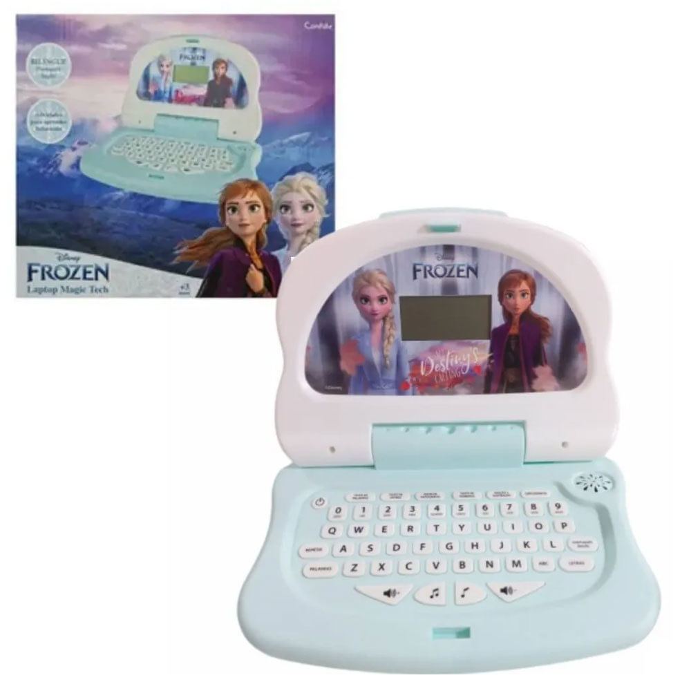 Confira Laptop Infantil Frozen Magic Tech Bilíngue Candide