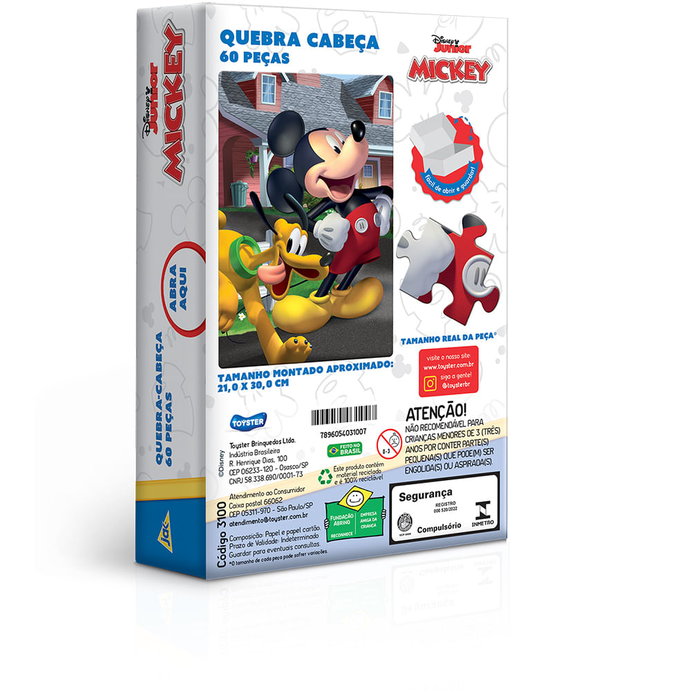 Quebra-Cabeça Mickey Disney Junior 60 peças Toyster em Promoção na  Americanas