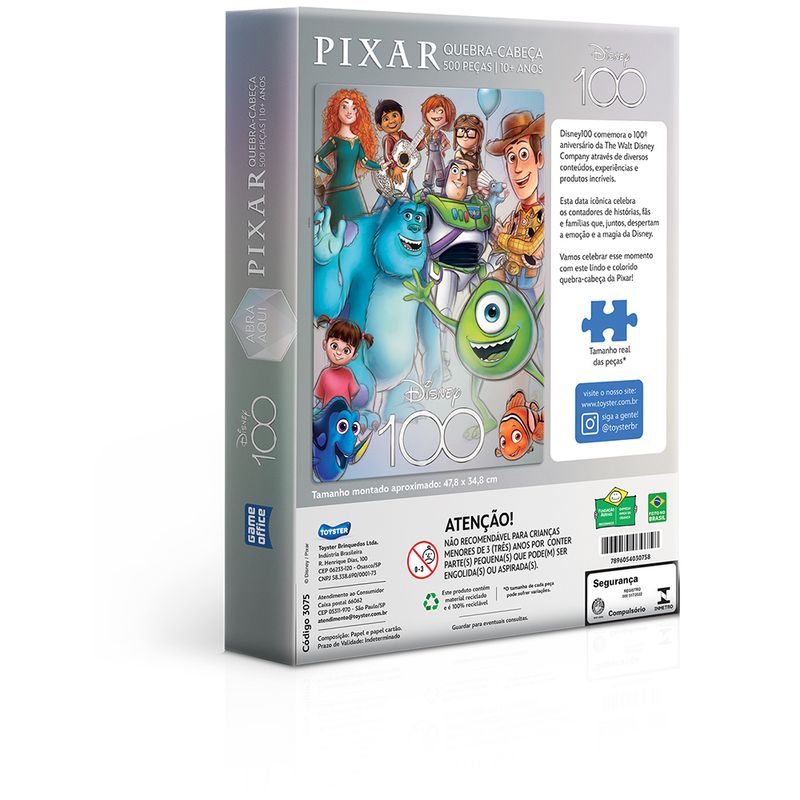 Quebra-Cabeca---Disney---Pixar---100-Anos---500-Pecas---Toyster-1