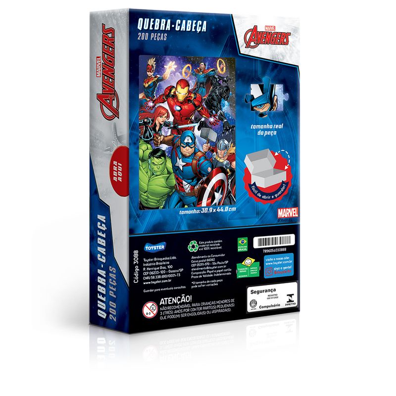 Quebra-Cabeca---Disney---Marvel---200-Pecas---Os-Vingadores---Toyster-1