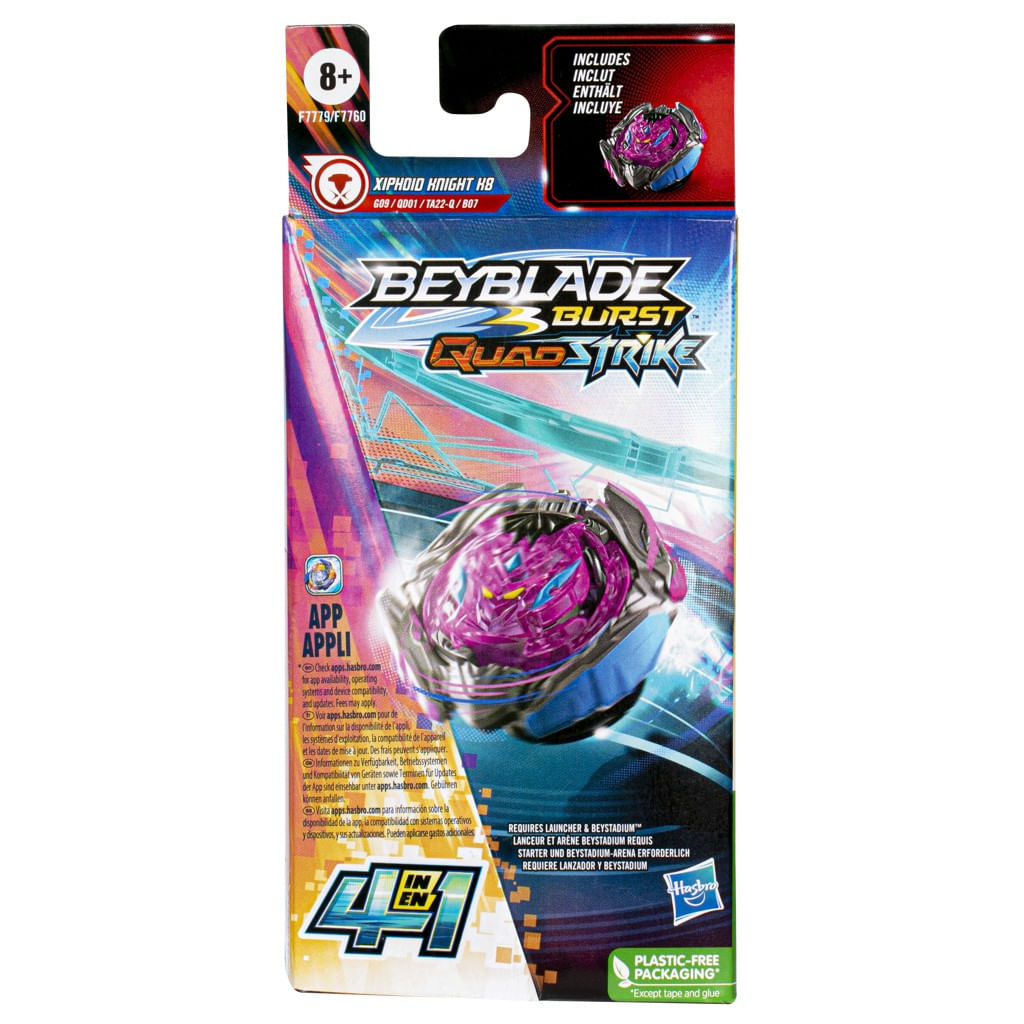 Pião Beyblade Burst QuadStrike - 1 pião e instruções - Xiphoid