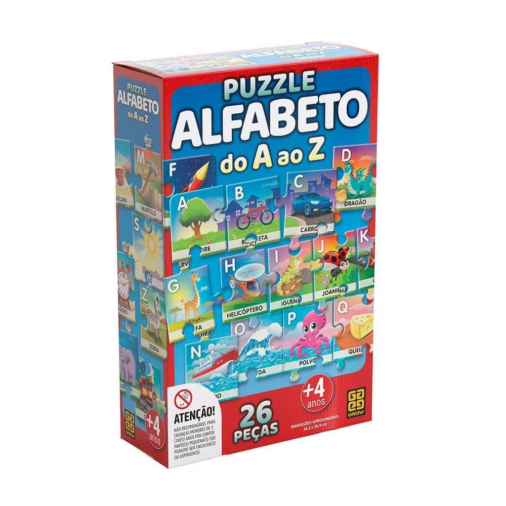 Quebra-Cabeça - 26 Peças - Puzzle Alfabeto - Grow - Ri Happy