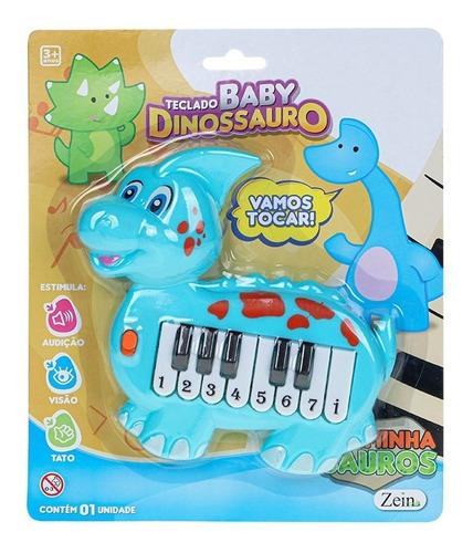 Teclado Pianinho Infantil Musical De Dinossauro Azul - Ri Happy
