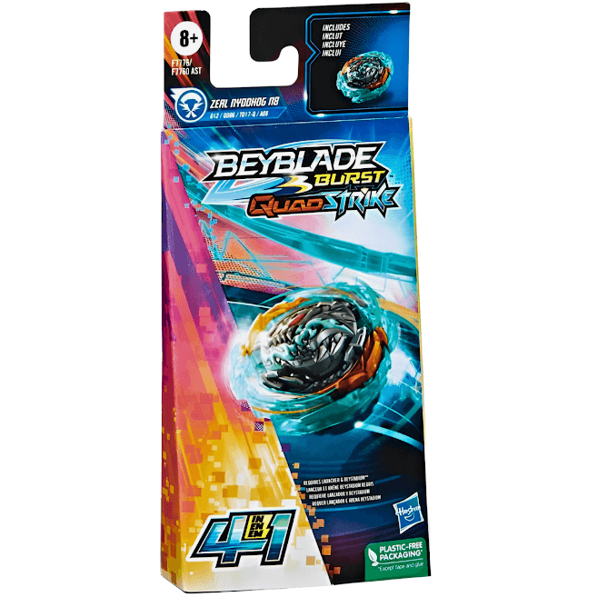 Beyblade Lançador Hasbro QuadStrike Zeal Achilles - Ri Happy