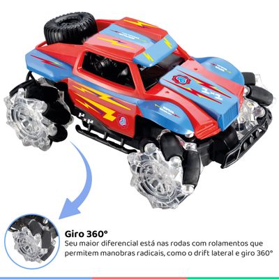 Brinquedo Infantil Carrinho de Controle Com Luz Som e Drift 360