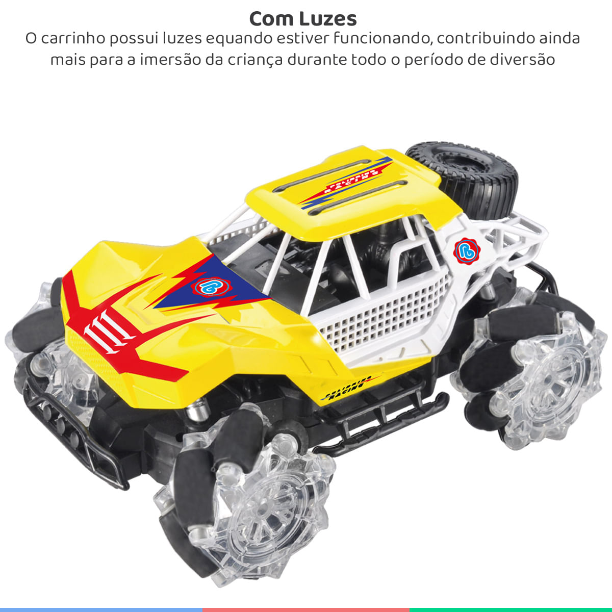Brinquedo Infantil Carrinho de Controle Com Luz Som e Drift 360