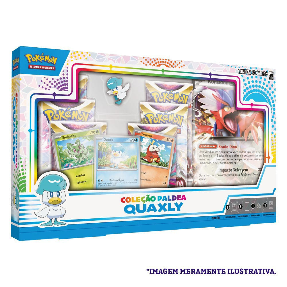 Cards Pokémon - Box Coleção Paldea - Quaxly- Copag