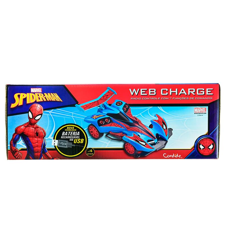 Carrinho Homem Aranha Controle Remoto 7 Funções Bateria