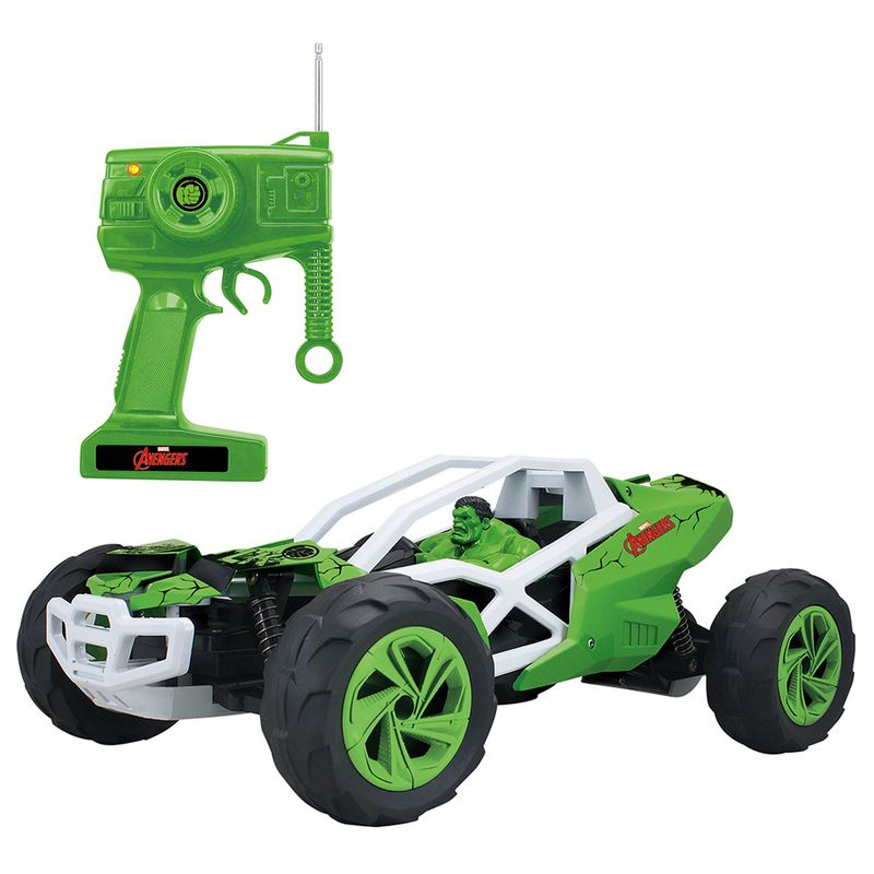 Carrinho Com Controle Remoto - Avengers - Buggy Monster - Hulk - Candide -  Verde