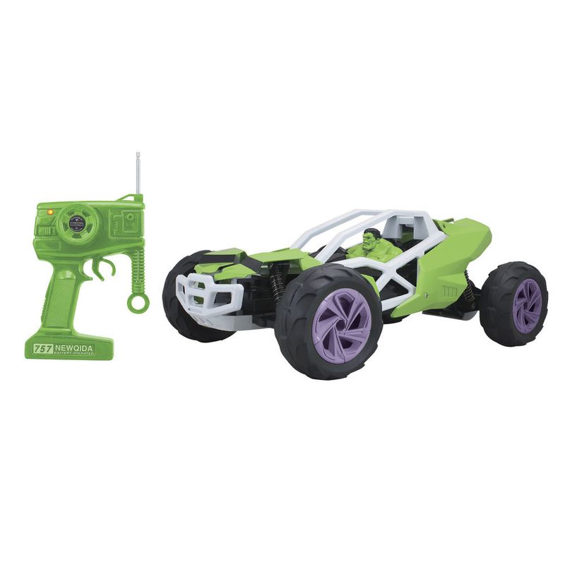 Carrinho Com Controle Remoto - Avengers - Buggy Monster - Hulk - Candide -  Verde