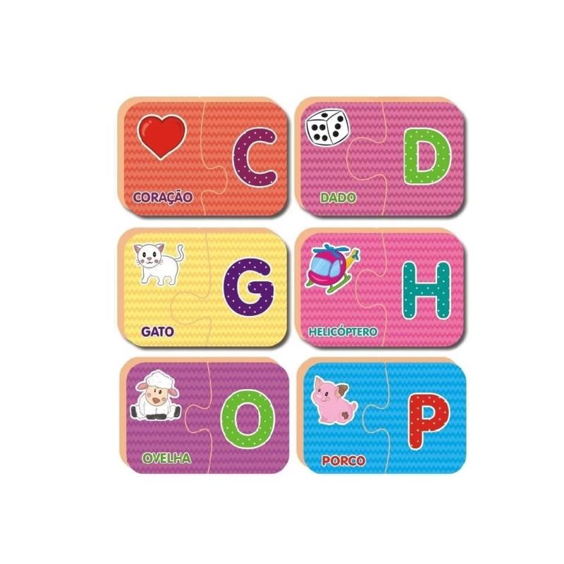 Jogo Educativo - Madeira - Crescer - Alfabeto - 48 Letras - Nig Brinquedos  - Ri Happy