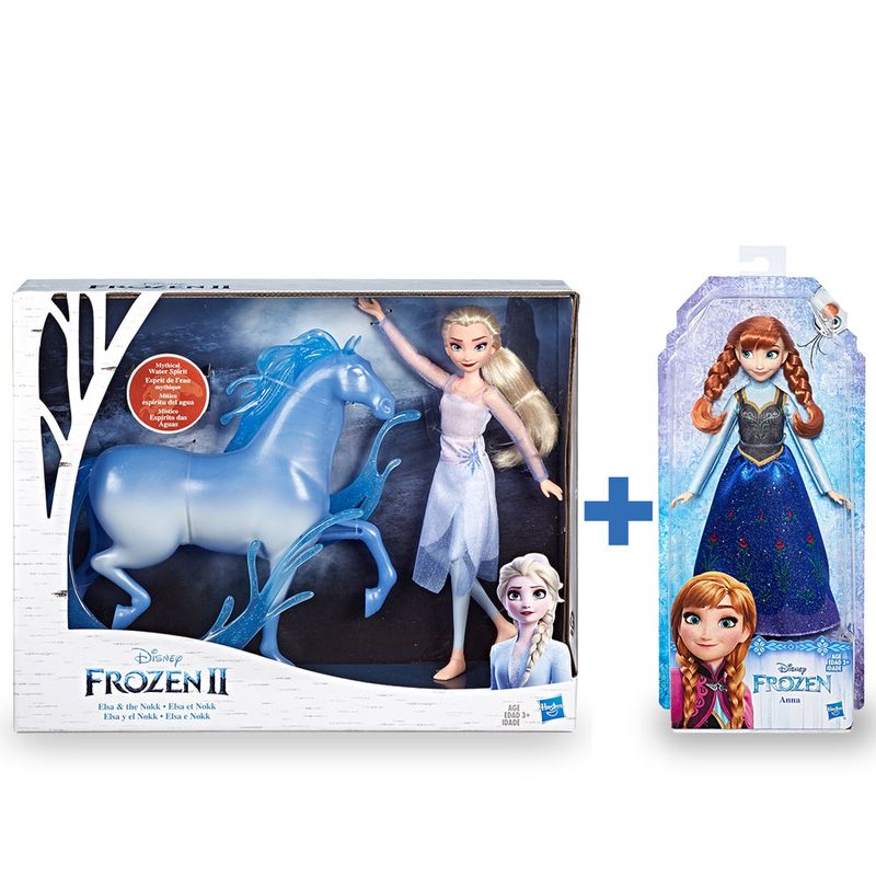 Kit-de-Bonecas---30-Cm---Disney---Frozen-2---Anna-e-Elsa-com-Nokk---Hasbro-embalagem