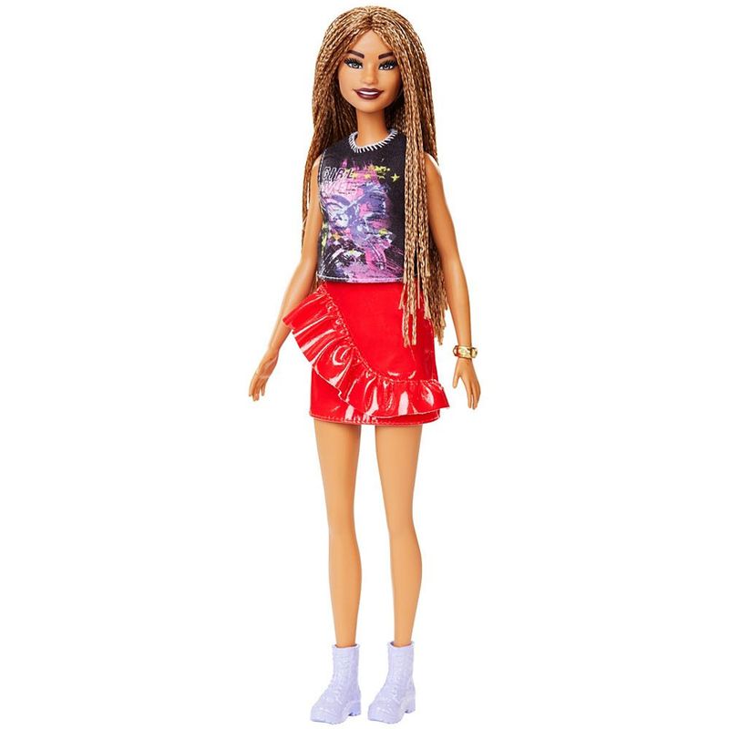 Boneca-Barbie-Fashionista---Morena-com-Trancas---Saia-Vermelha---Mattel-2