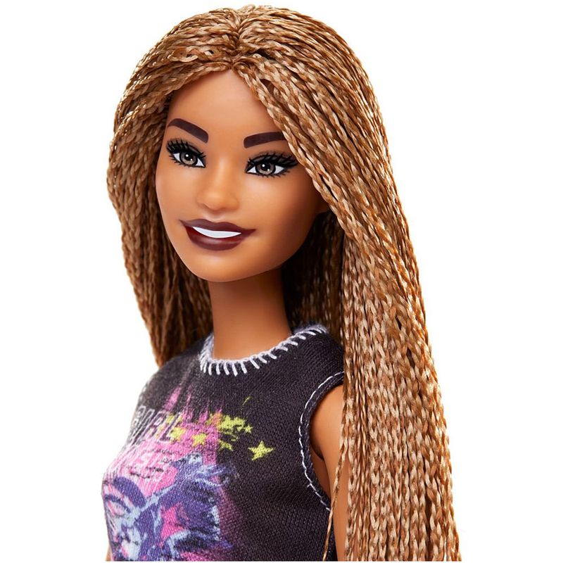 Boneca-Barbie-Fashionista---Morena-com-Trancas---Saia-Vermelha---Mattel-5