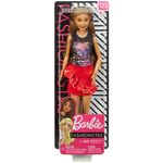 Boneca-Barbie-Fashionista---Morena-com-Trancas---Saia-Vermelha---Mattel-Embalagem
