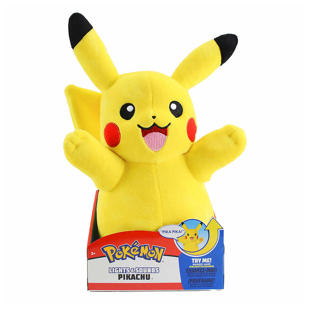 Pikachu Pelúcia Pokémon Com Luz E Som 31Cm - Sunny 002610 - Ri Happy