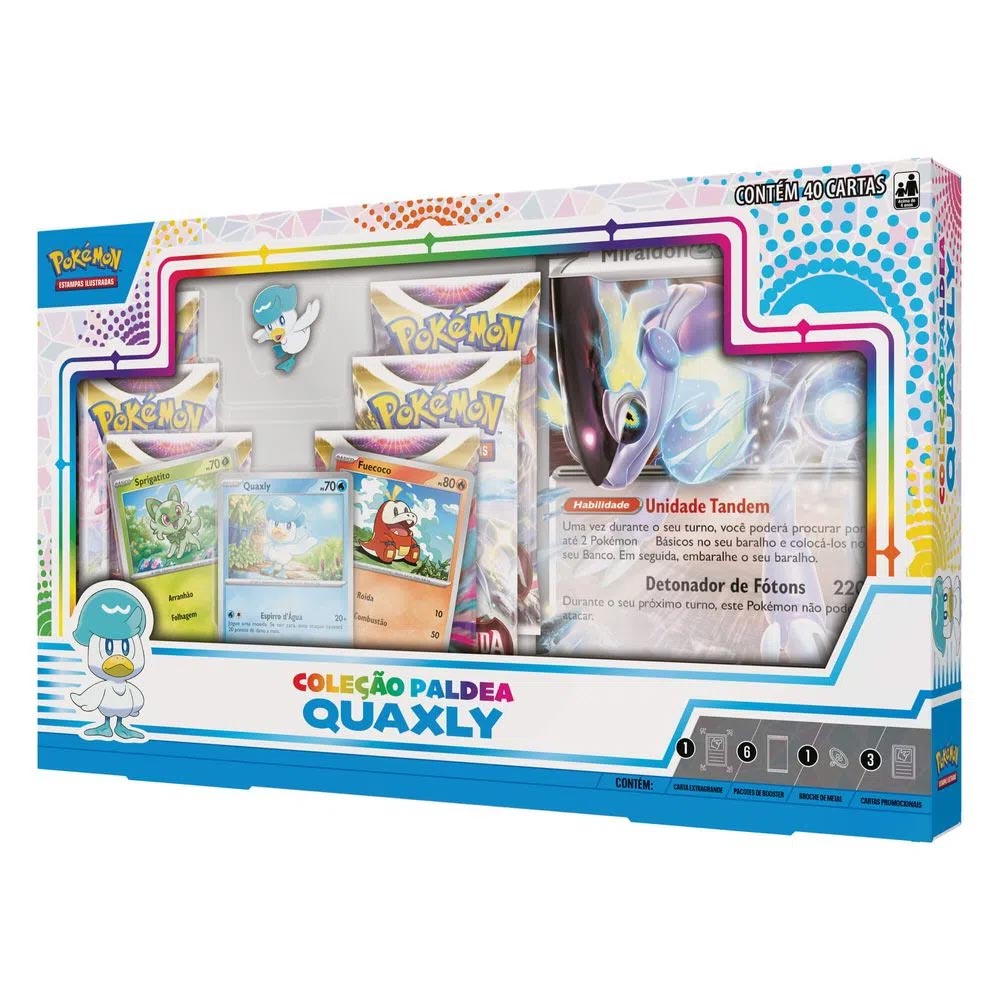 Box Cartas Pokémon Coleção Lendas de Paldea Miraidon Ex - Ri Happy