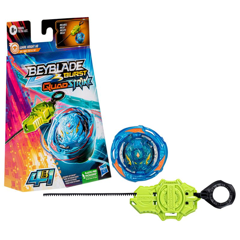 Conjunto-Lancador-e-Piao-de-Batalha---Beyblade-Burst-Quad-Strike---Whirl-Knight-K8---Hasbro-1