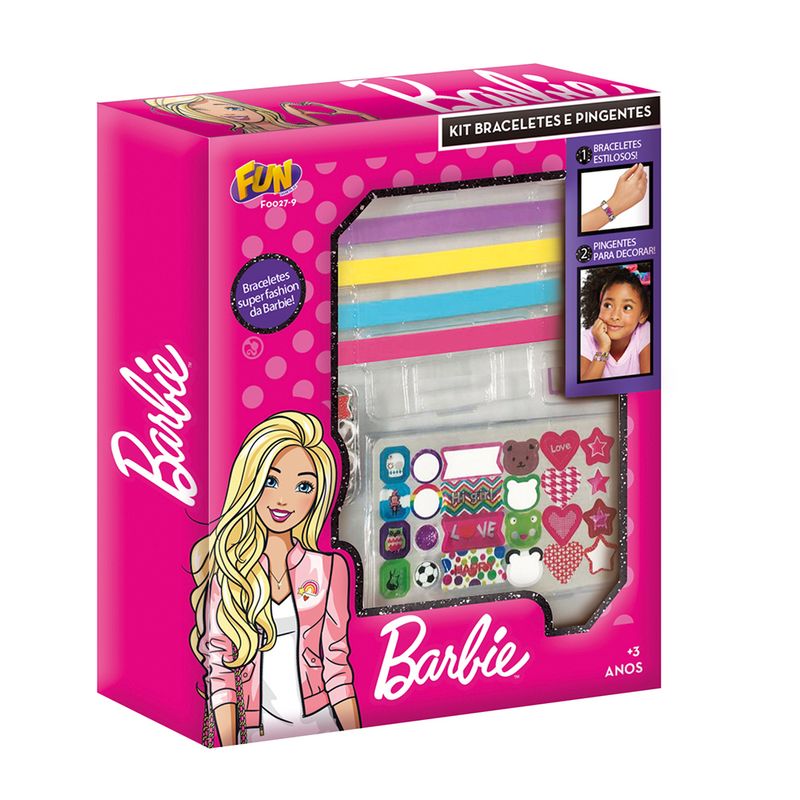 Bracelete-Infantil-com-Pingentes---Barbie---Fun-0